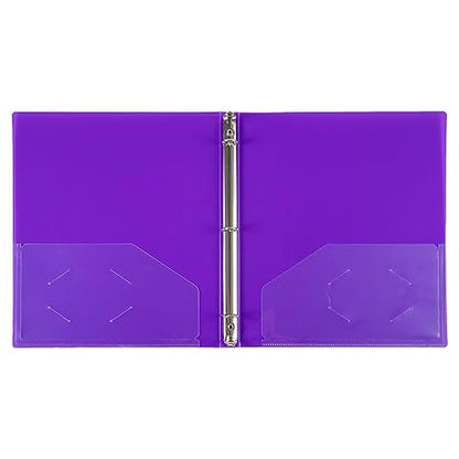 JAM PAPER Plastic 0.5 inch Binder - Purple 3 Ring Binder - Sold Individually - color: Purple, size: 0.5 inch