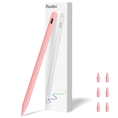 Stylus Pen for iPad, Magnetic Wireless Charging & USB C Fast Charge Pencil Compatible with Apple iPad (A16)11/10/9/8/7/6th Generation, Pro 13"/12.9"/11", Air M3/M2/5/4/3, Mini (A17 Pro)7/6/5 Gen Pink - color: Pink+6pcs Replacement Nibs