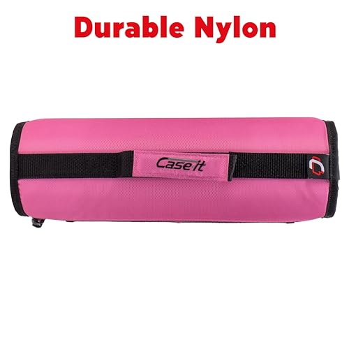 Case-it Mighty Zip Tab Zipper Binder, 3" O-Ring with 5-Color tabbes, Expanding File Folder and Shoulder Strap and Handle, D-146-Light Pink (Pack of 6) - color: Light Pink, size: (Pack of 6)