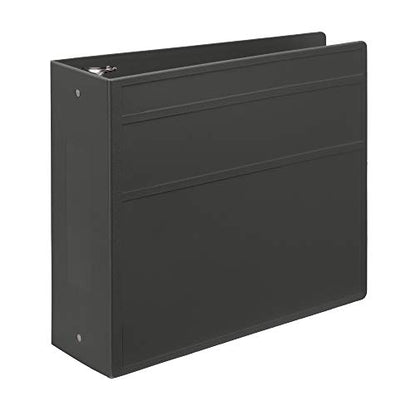 Carstens 4-Inch Heavy Duty 3-Ring Binder - Side Opening, Charcoal Gray, Durable Plastic, Precision No-Gap Rings, Waterproof Cover, No Pockets, Holds 600 Letter Sheets, BPA-Free, Made in USA (1851-3R) - color: Charcoal Gray, size: Individual