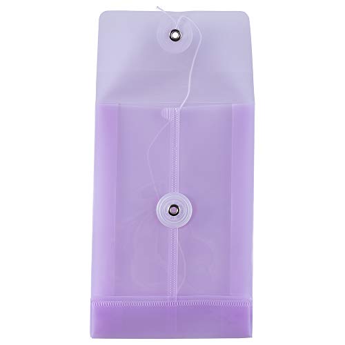 JAM PAPER Plastic Envelopes with Button & String Tie Closure - 4 1/4 x 6 1/4 - Lilac Purple - 12/Pack - color: Lilac Purple, size: 4 x 6