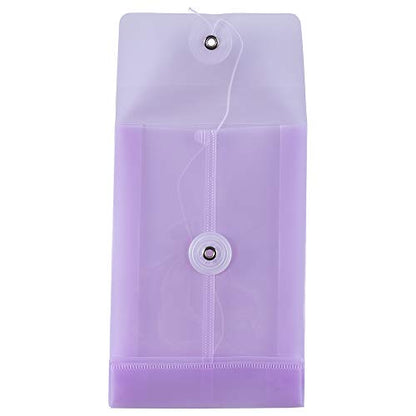 JAM PAPER Plastic Envelopes with Button & String Tie Closure - 4 1/4 x 6 1/4 - Lilac Purple - 12/Pack - color: Lilac Purple, size: 4 x 6