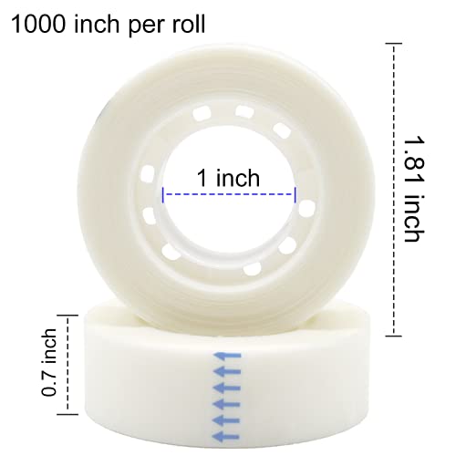 OWLKELA - 6 Rolls Matte Tape, Tape Refills for Dispenser, Invisible, Foggy Translucent Wrapping Tapes, All-Purpose Glossy Tapes for Office, Home, School, 0.7 in x 1000 Inches - size: 6 Pcs