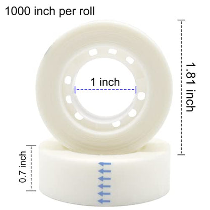 OWLKELA - 6 Rolls Matte Tape, Tape Refills for Dispenser, Invisible, Foggy Translucent Wrapping Tapes, All-Purpose Glossy Tapes for Office, Home, School, 0.7 in x 1000 Inches - size: 6 Pcs