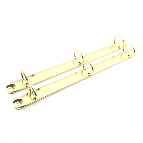 2Pcs Gold Standard Letter Metal 3-Ring Binder Mechanism Replacement Kit，3 O Rings,1inch Capacity,Loose Leaf Binding Spines Combs for Personal Organizers Planners - color: Gold 25mm