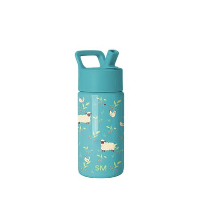 Simple Modern Kids Water Bottle with Straw Lid | 14oz Insulated Stainless Steel Kids Tumbler & Spill Proof Toddler Cup for School, Girls, Boys | Summit | Sheeps & Strawberries - color: -Sheeps & Strawberries, size: 14 Ounces