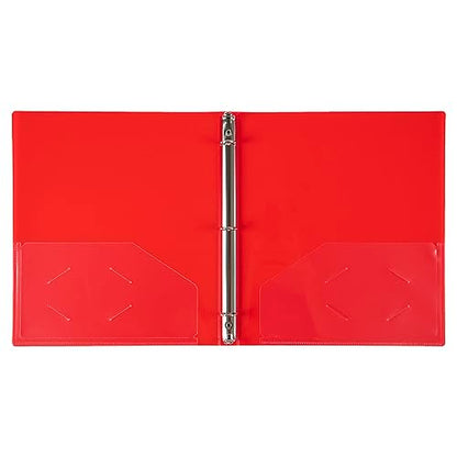 JAM PAPER Plastic 0.5 inch Binder - Red 3 Ring Binder - Sold Individually - color: Red, size: 0.5 inch