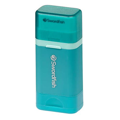 Swordfish Combo Pencil Sharpener with Mess-Free Canister and Eraser [Pack of 1] Turquoise [40294] - size: pack of 1