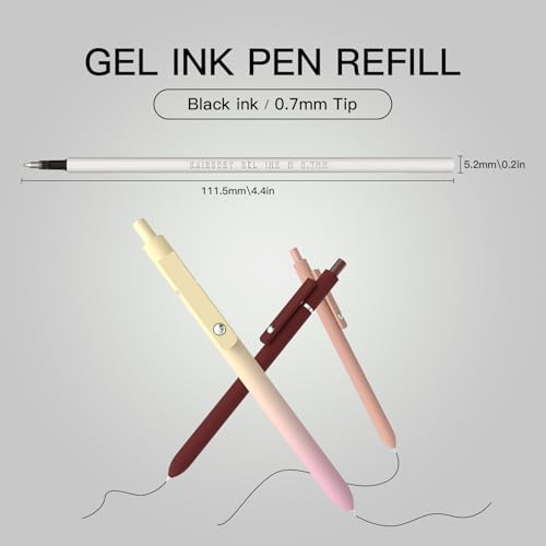 Black Gel Pens, Retractable Gel Ink Refills Bulk for Twist Pens, Fine Point 0.7mm Ink, Smooth Writing Retractable Click Refills(15 Pcs Pen Refills-Black Ink-0.7mm) - style: 15 Pcs Black Ink refills-0.7mm