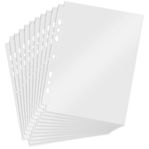 30Pcs A5 Binder Sleeves A5 6 Ring Clear Plastic Paper Sleeve A5-Binder 6 Ring Sheet Protector 6.22x8.77 Sheet Protectors Double-Sided Photo Sleeves for Photo Paper Report