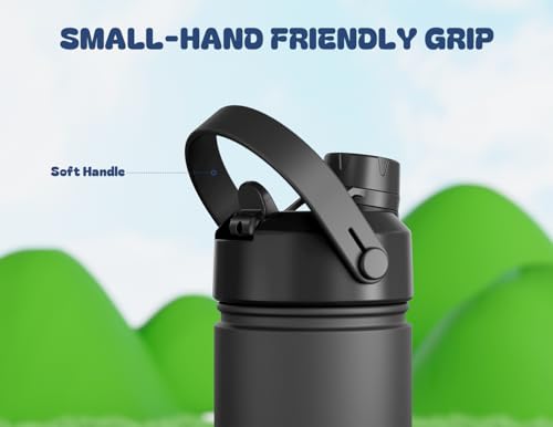 POWCAN 2 Pack 18 oz Insulated Water Bottle for School: Leakproof, 2-in-1 Straw Spout Lid, BPA-Free, Keep Cold 24 Hrs, Stainless Steel Cup (Dark Knight & Sea Breeze) - color: Dark Knight & Sea Breeze, size: 18 oz (Pack of 2)