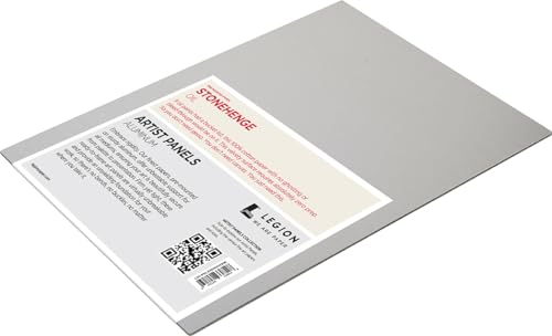 Legion Artist Panel, 1/8" Composite Brushed Aluminum with Stonehenge Oil 100% Cotton White 320gsm Paper, 12 x 16 inches for Oil Media - size: 12 x 16