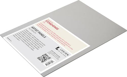 Legion Artist Panel, 1/8" Composite Brushed Aluminum with Stonehenge Oil 100% Cotton White 320gsm Paper, 12 x 16 inches for Oil Media - size: 12 x 16