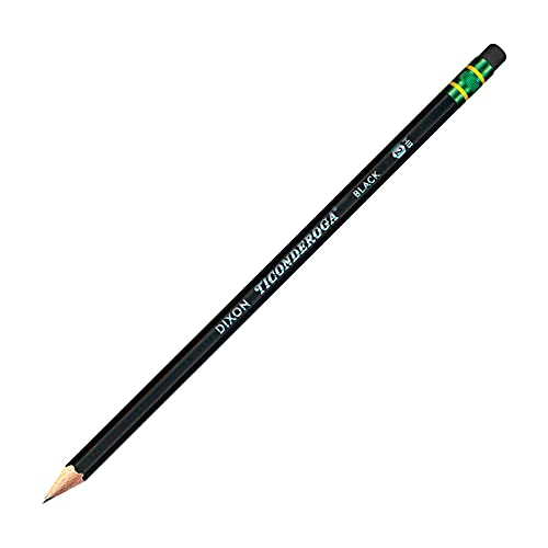 Ticonderoga Wood-Cased Pencils, Unsharpened, #2 HB Soft, Black, 12 Count - size: 12 Count (Pack of 1)
