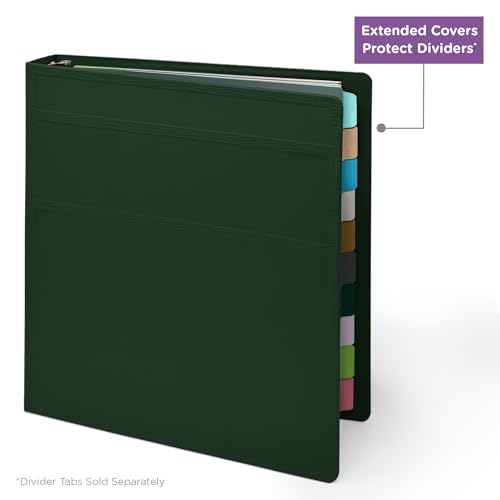 Carstens 1-Inch Heavy Duty 3-Ring Binder - Side Opening, Forest Green, Durable Plastic, Precision No-Gap Rings, Waterproof Cover, No Pockets, Holds 125 Letter Sheets, BPA-Free, Made in USA (8709-3R) - color: Hunter Green, size: Individual