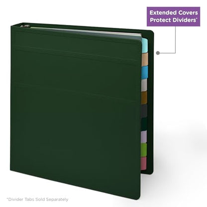 Carstens 1-Inch Heavy Duty 3-Ring Binder - Side Opening, Forest Green, Durable Plastic, Precision No-Gap Rings, Waterproof Cover, No Pockets, Holds 125 Letter Sheets, BPA-Free, Made in USA (8709-3R) - color: Hunter Green, size: Individual
