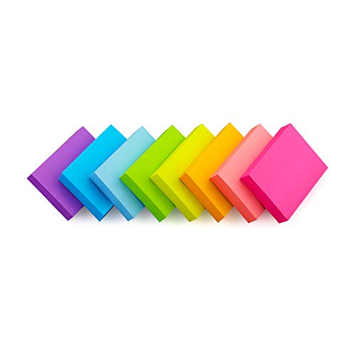 (16 Pads) 8 Pads 3x3 Sticky Notes and 8 Pads 1.5x2 Sticky Notes 8 Bright Multi Colors Self-Stick Notes 90 Sheet/Pad
