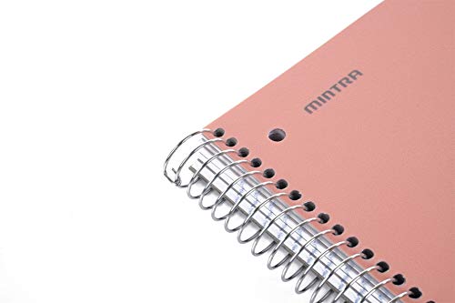 Mintra Office Durable Spiral Notebooks, 5 Subject (Salmon, College Ruled 1pk) - color: Salmon, size: College Ruled 1pk