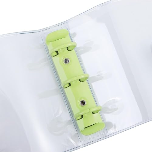 2 Pcs Mini 3 Ring Binder Covers with Mini Binder Inner Paper Pockets Clear PVC Notebook Loose Leaf Binder Round Ring Protector Binder Pockets