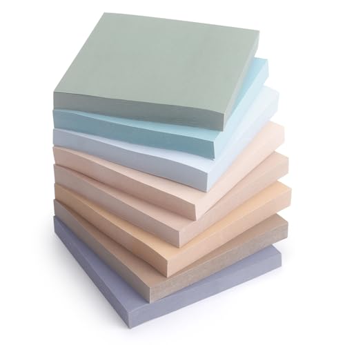 Eastern Wolf Sticky Notes, 3x3 Inch, 8Pads, Vintage Color, 80 Sheets/Pad | Super Sticky, Self-Adhesive, Removable & Residue-Free - color: 3x3 8 Pads Vintage Colors
