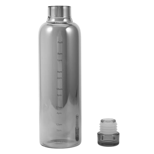ABOOFAN Portable Fitness Water Bottle 500ml High Temperature Resistant Glass Jug with Time Marker for Students Travel Outdoor Use
