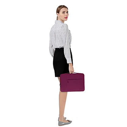 MOSISO Laptop Case 13.3 inch, 13.3 inch Laptop Sleeve with Handle | Compatible with MacBook Air/Pro 13/Pro 14, HP Dell ASUS Lenovo, Polyester Multifunctional Computer Bag, Burgundy - color: Burgundy, size: 13.3 inch