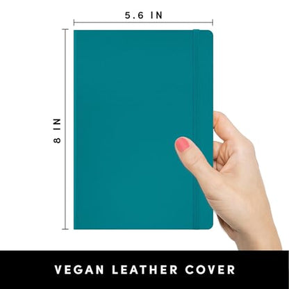 PAPERAGE Lined Journal Notebook, (Turquoise), 160 Pages, Medium 5.6 in x 8 in - 100 GSM Thick Paper – Hardcover Journaling Notebook for Work, School & Note Taking - color: Turquoise, style: A. Lined