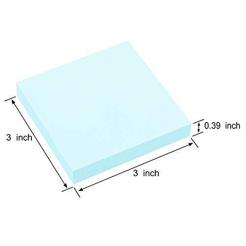 ZCZN 400 Sheets Pop-up Sticky Notes, 3 x 3 Inches, 4 Pads Bright Color Self-Stick Notes, 100 Sheets/Pad, Light Blue - color: Light Blue