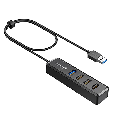 SmartQ 4-Port Hub - 1 USB 3.0 + 3 USB 2.0 Ports for MacBook, Mac Pro, Mac mini, iMac, Surface Pro, XPS, PC, Flash Drive, Mobile HDD, Laptop Extension Cable - size: 2 ft, style: USB A - Lite