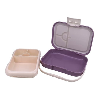 Bento Midi Lunch Box with carrying handle – 4 No-Mix Compartments | Microwave & Dishwasher Safe,Removable Tray | 900ML OZ (Purple Dark Powder Clevapirouette Friend) - color: Purple Dark Powder Clevapirouette Friend
