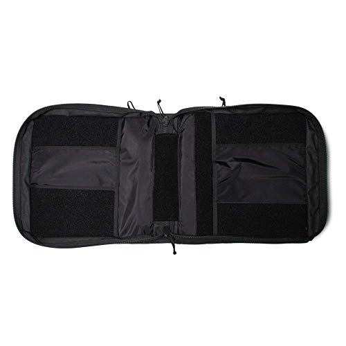 Tactical 3-Ring Binder Cover System, Zippered Padfolio Organizer Bag with leather handle (fits 1.5-2" Binders, Black) - color: Black, size: Fits 1.5-2" Binders