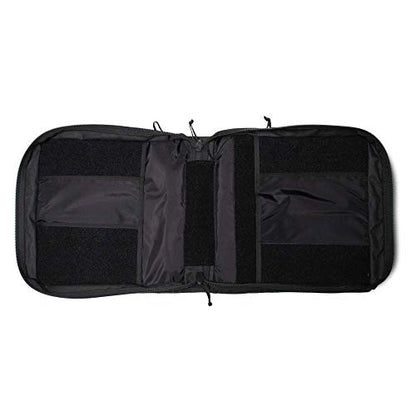 Tactical 3-Ring Binder Cover System, Zippered Padfolio Organizer Bag with leather handle (fits 1.5-2" Binders, Black) - color: Black, size: Fits 1.5-2" Binders