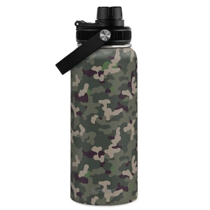 Camouflage Insulated Stainless Steel Water Bottle 32oz, Vacuum Chug Lid Travel Tumbler for Men Friends Dads Grandpa, Birthday Christmas Fathers Day (Woodland Camo) - color: Camouflage 3