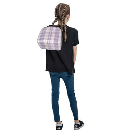 Lunch Bag Pastel Purple Plaid Insulated Lunch Box Cooler Tote for Adults Student Boys Girls Women Men Work Office School Picnic Beach Reusable Lunchbox Over 3 Years Old - color: B0362