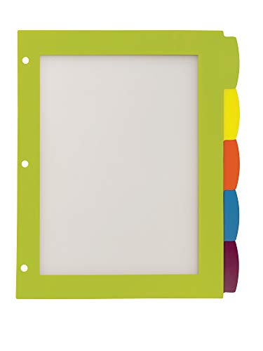 Avery Ultralast Big Tab Plastic Dividers for 3 Ring Binders, 5-Tab Set, Multicolor with White Labels, 1 Set (24900) - size: 5 Tab, style: 1 Set
