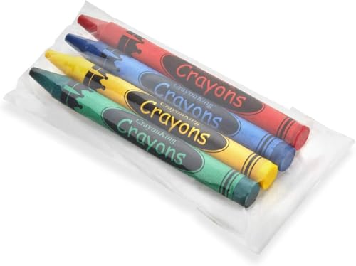 CrayonKing 100 Bulk Crayons, 25 Individually Wrapped 4-Packs | Non-Toxic, Perfect for Restaurants, Perfect for Classrooms, Perfect for Parties, Goodie Bag Fillers, 4 Assorted Colors - style: 25 Sets of 4-Packs in Cello (100 Ct)