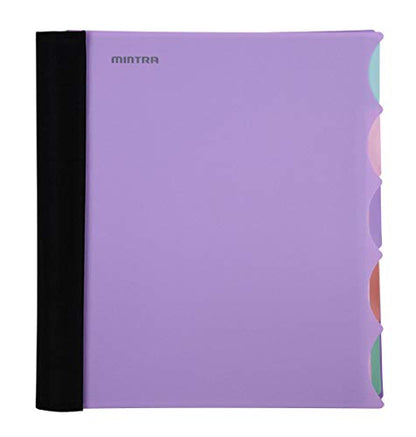 Mintra Office Durable PREMIUM Spiral Notebook, ((Lavender, 5 Subject (8.5in x 11in)) - Fabric Covered Coils, No Snags, College Ruled, Adjustable PocketDividers, Ruler, Organization, Student, School - color: Lavender, size: 5 Subject (8.5in x 11in)