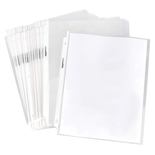 Amazon Basics Heavy Duty Sheet Protectors for 3 Ring Binder, Top Loading, Clear Plastic, 8.5 x 11 inch, 500-Pack - size: 500 Pack, style: Clear Finish
