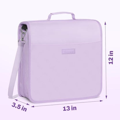 SUNEE Zipper Binder 3 Ring, 3 Inch O-Ring with Handle and Shoulder Strap, 600-Sheet Capacity, 5-Tab Expanding File Folder, Multi-Pockets for Middle School Organizer Binder with Zipper, Lavender Purple - color: Lavender Purple