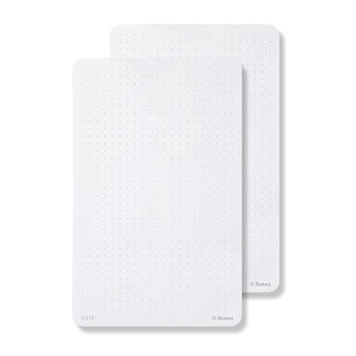 Notsu Dot Grid Small Desk Notepad 2 Pack | Minimalist Dotted Memo Note Pads with Premium Thick Paper, 3.9" x 6.3" - size: 3.9" x 6.3", style: Dot Grid