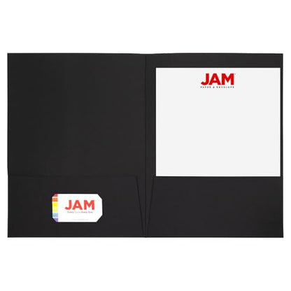 LUXPaper 9" x 12" Presentation Folders | Two Pocket | Black Linen | 100lb. Cover | 10 Qty - color: Black Linen
