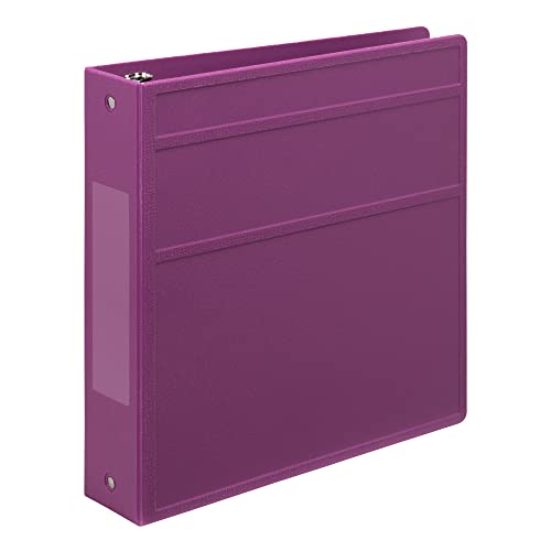 Carstens 2-Inch Heavy Duty 3-Ring Binder - Side Opening, Dewberry Purple, Durable Plastic, Precision No-Gap Rings, Waterproof Cover, No Pockets, Holds 300 Letter Sheets, BPA-Free Made in USA (2841-3R) - color: Purple, size: Individual
