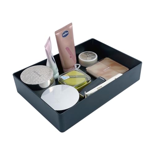 Amazon Basics Rectangular Plastic Desk Organizer with Storage Trays, Accessory Tray for Office Supplies and Pen Holder, 9.4 x 6.7 x 2 inch, Black (Pack of 2) - size: 9.4" x 6.7" x 2" (Pack of 2)