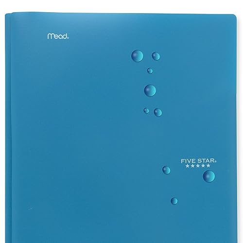 Five Star 2 Pocket Folders, Plastic Folders with Prong Fasteners, Holds 11” x 8-1/2”, Tidewater Blue, White, Amethyst Purple, Harvest Yellow (38136) (Pack of 24) - color: Trend, size: 24 Pack