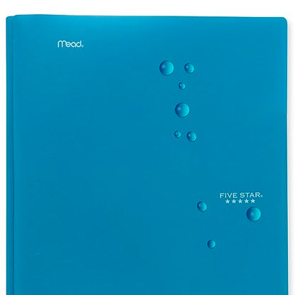 Five Star 2 Pocket Folders, Plastic Folders with Prong Fasteners, Holds 11” x 8-1/2”, Tidewater Blue, White, Amethyst Purple, Harvest Yellow (38136) (Pack of 24) - color: Trend, size: 24 Pack