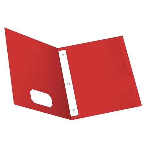 Oxford Two-Pocket Folders w/Fasteners, Red, Letter Size, 25 per Box (57711) - color: Red, size: 25 Count
