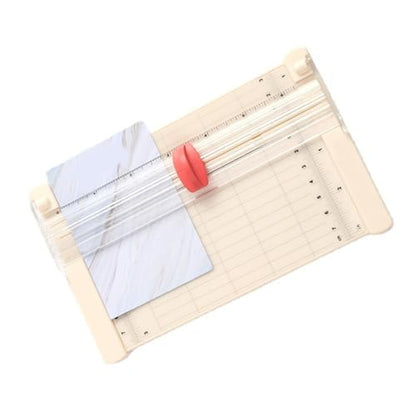 AYNEFY Portable Paper Cutter School Supplies Clear Scale High Accuracy Paper Trimmer with Rhombus Cutting Edge and Straight Line Platen Rolling Design for Scrapbooking Craft Portable