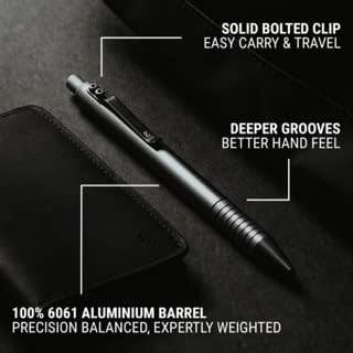 Everyman Gunmetal Grafton Gel Ink Pen Bundle | Premium 0.7mm Refillable Metal Pen with Comfortable Grip + 3 Black Refills | Smooth Writing EDC Pen Set for Office, Travel, Gifts & Daily Use - color: Gunmetal, style: Pen and Refil Set