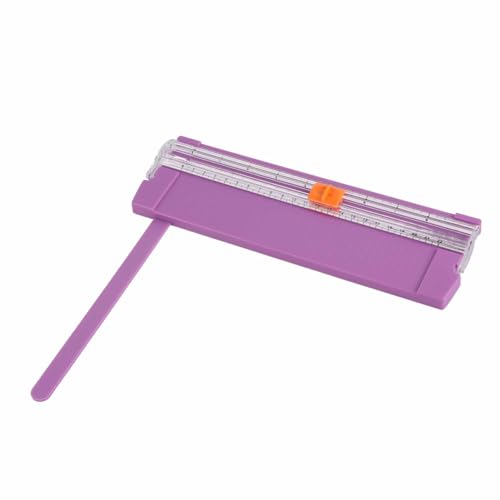 Rengue Small Paper Cutter, Trimmer for A4 Paper, Ideal for School and Office Use Small Cutter, Lightweight Portable Nan Office and School Supplies (Purple) - color: Purple