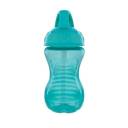 Nuby Flip-It Hard Straw Cups with Vari-Flo Straw - (2 Pack) 10 oz - Spill-Resistant - 12+ Months - Aqua/Red - color: Aqua & Red